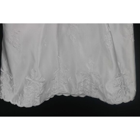 Beautiful Christening Gown White Embellished With Crosses And Flowers - Picture 6 of 7